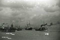 Several vessels leaving Goole Docks.