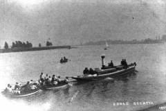 A steam launch towing boats at Goole's 1908 Regatta.