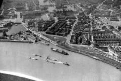An aerial view of Goole and its docks.