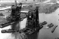 No 4 Compartment Boat Hoist under tow.