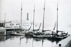 Sailing barges in dock