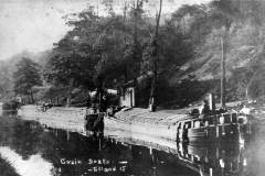 Grain boats moored at Elland.