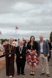 BM0029 VIP guests on canal bank by Goole Marina