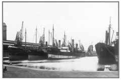 GDMA023 Steamers lie idle in Goole Docks about 1926.