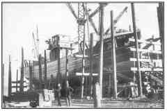 GDMA025 The mission ship "Sir Edward P Wills" on stocks, 1937.