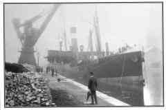 GDMA056 SS Africa loading railway stock for Italy. GDMA056 SS Africa loading railway stock for Italy.