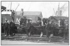 GDMA179 Railway horses and their handlers, 1928.