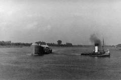 Nottingham being towed back to Rotterdam.