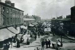 A circa 1885 image of Goole\'s Ouse Street Market.