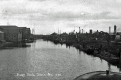 Barge Dock, Goole, with trader dumb  barges.