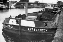 Barge Littlebeck alongside on the Stainforth & Keadby Canal.