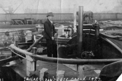 A postcard image of the barge Radiant.