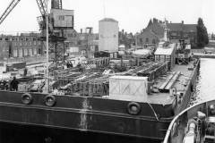 The 200ft long pontoon No P2 in Goole Docks.