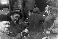 A group of workers taking a break.