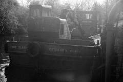 The moored dredger Catherine Clark.