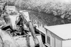 The moored dredger CATHERINE CLARK.