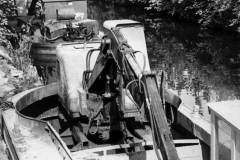 The moored dredger CATHERINE CLARK.