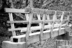 A wooden replacement footbridge.