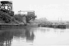 Barges moored at Cadeby Colliery staithe.