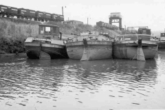 Barges moored at Cadeby Colliery staithe.