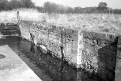 The recess that housed the canal lock gate.