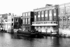 Barges moored in York City centre.