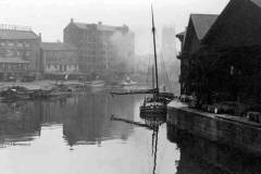 The River Aire in the centre of Leeds.