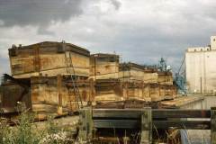 Compartment boats awaiting scrapping.