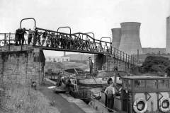 Sarah being towed out of Fall Ing Lock.