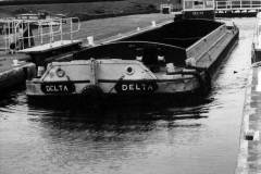 The British Waterways motor barge Delta in Sykehouse Lock.