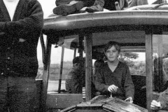 Peter L Smith on the roof of a launch.