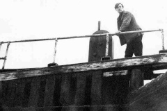 Peter L Smith opening a lock gate paddle.