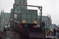 Smokeless fuel being emptied from a lorry.