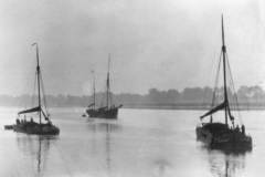 Two Humber sailing sloops on the River Ouse.