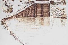 A drawing of Bingley Five Rise Locks.