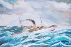 SS Don of the Associated Humber Lines in a heavy sea.
