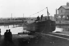 The launch of the barge Sidney Billbrough.