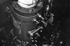 A close-up of a barge engine.