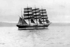 The barque Archibald Russell under sail.