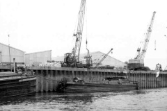 The moored barge Radiant Sun. 