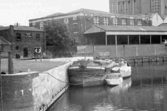An unladen motor barge at York.