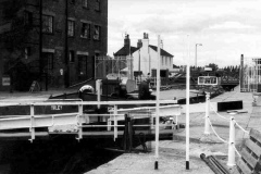 The motor barge Tirley waiting in a lock.