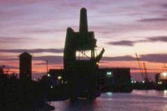 Compartment Boat Hoist No 5 at sunset.