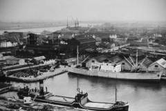 An elevated view of Goole Docks.