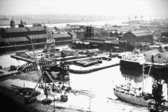 An elevated view of Goole Docks.