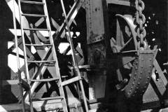 Part of the structure of a compartment boat hoist.