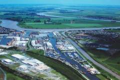 An aerial view of Goole Docks.