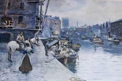 A painting of the River Aire in Leeds.