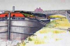 A painting of the barge Jock.