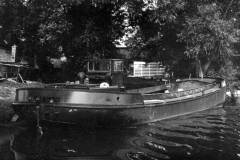 A berthed motor barge.